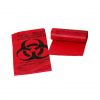 Red Biohazard Bags - 50/roll - deployed view