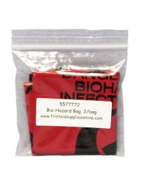 Red Biohazard Bags - 2/bags - front view