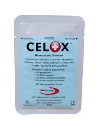 Celox Stop Bleeding Hemostatic Granules - 15 gram/pouch - front view
