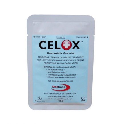Celox Stop Bleeding Hemostatic Granules - 15 gram/pouch - front view