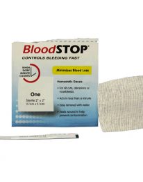BloodStop Hemostatic Gauze 2" x 2" - 20/box - opened view