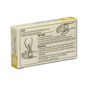 Unit box of 3" x 3" Sterile Gauze Pads - rear view