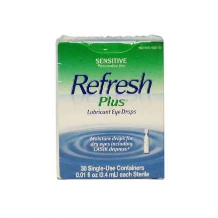Refresh Plus Lubricant Eye Drops 30 count box - front view