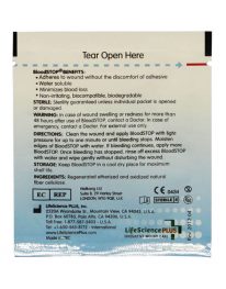 BloodStop Hemostatic Gauze 2" x 2" individual pad - rear view