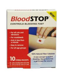 BloodStop Hemostatic Gauze 10/box Assorted Sizes - front view