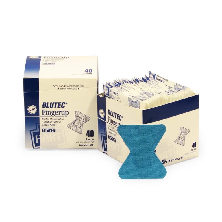 Blutec Blue Metal Detectable Elastic Fingertip Bandage Regular 40/box