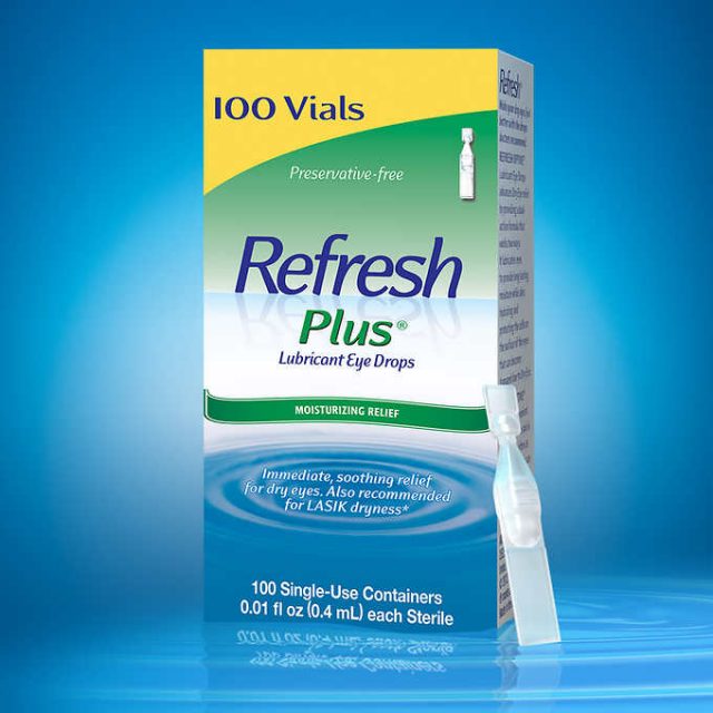 Refresh Plus Lubricant Eye Drops 100/Box • First Aid Supplies Online