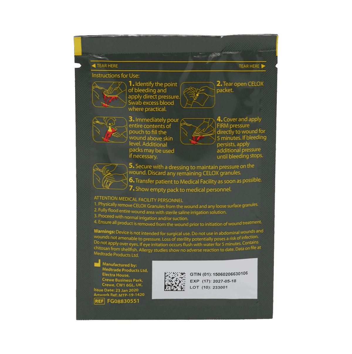 Celox Stop Bleeding Hemostatic Granules - 15 gram pouch - Image 3