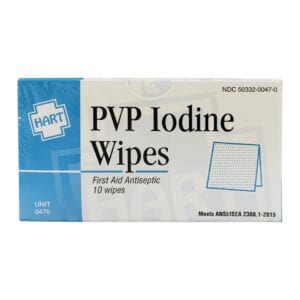 PVP Iodine Wipes 10 unit box