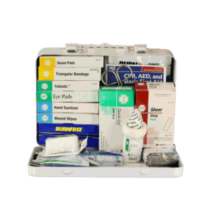 ANSI Class A basic first aid kit in metal box
