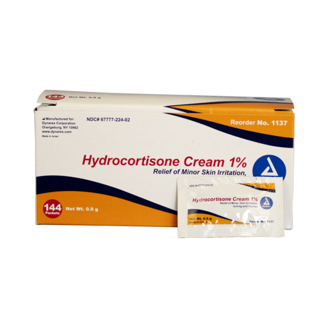 Dynarex Hydrocortisone Cream 1% .9g packet - 144/box • First Aid ...