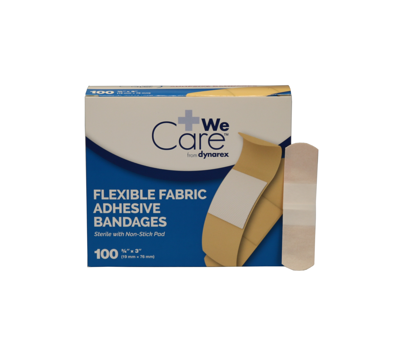 Dynarex Flexible Fabric Adhesive Bandages 3/4" X 3" 100/box • First