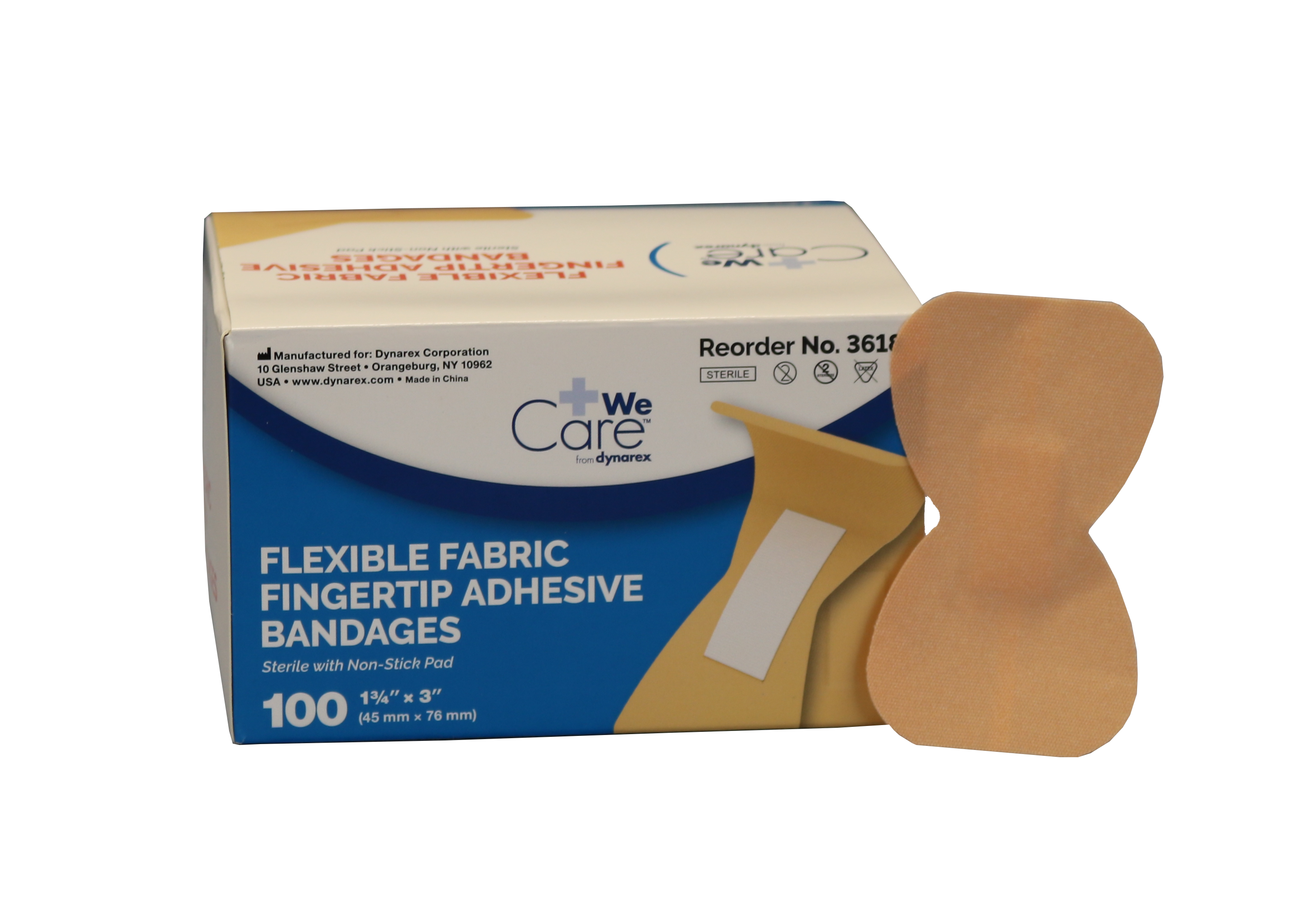 Dynarex Flexible Fabric Adhesive Bandages 3/4 X 3 - 100/box • First Aid  Supplies Online