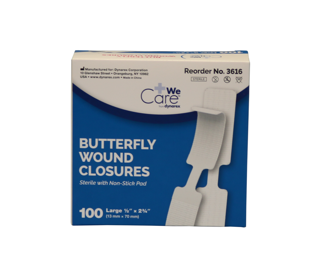 Dynarex Butterfly Closure Strips Large 100 count box