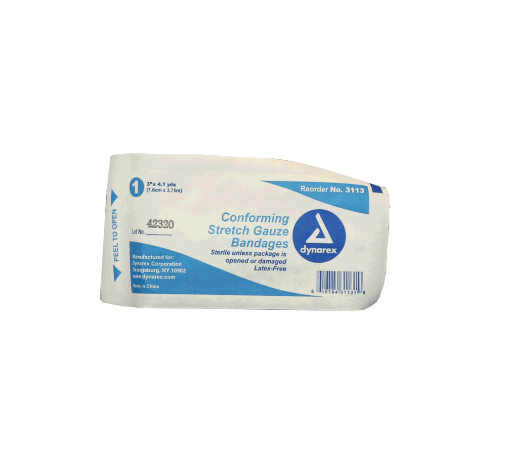 3" conforming stretch gauze rolled bandage