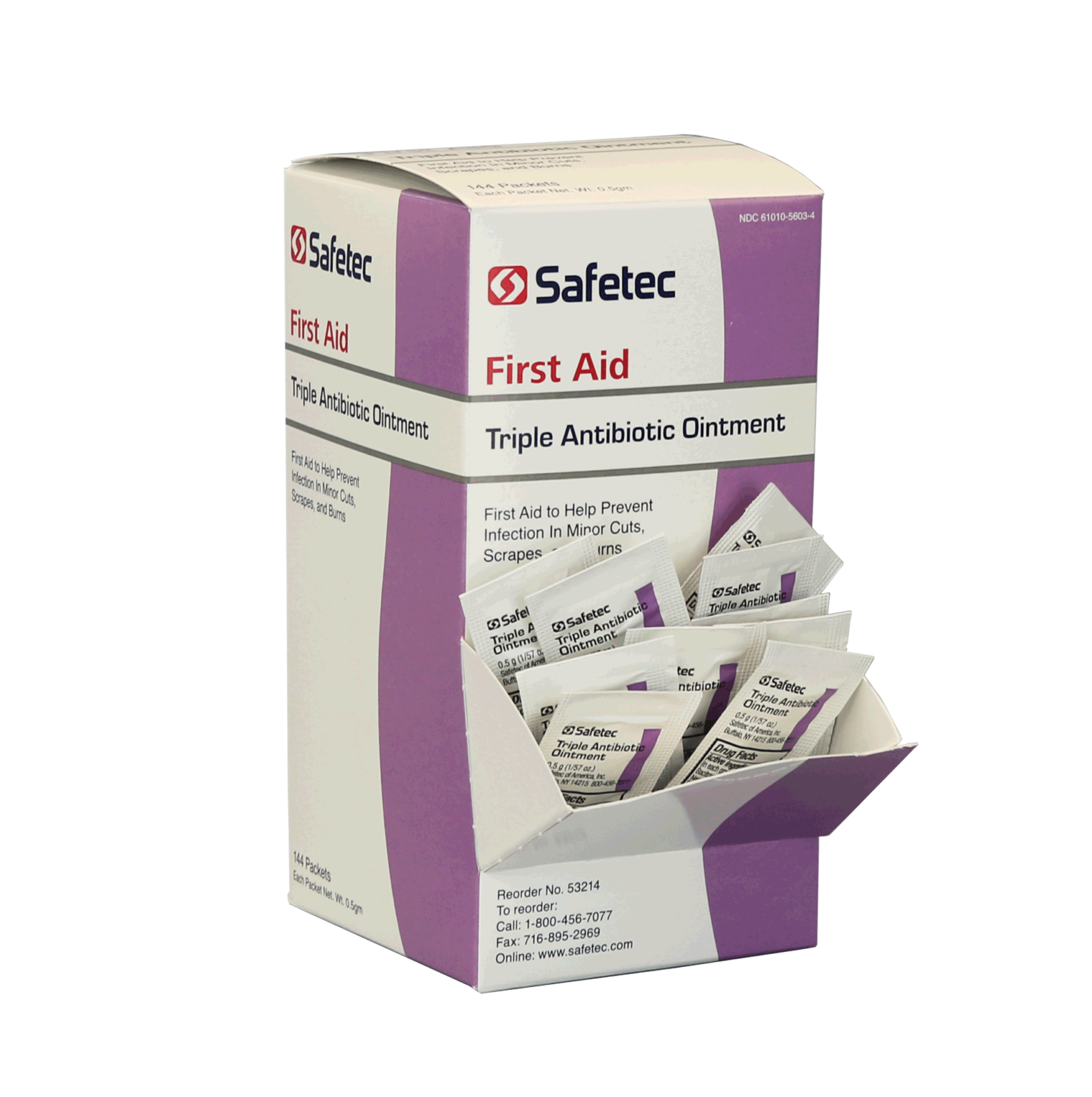 Safetec Triple Antibiotic Ointment .5g packet 144/box • First Aid
