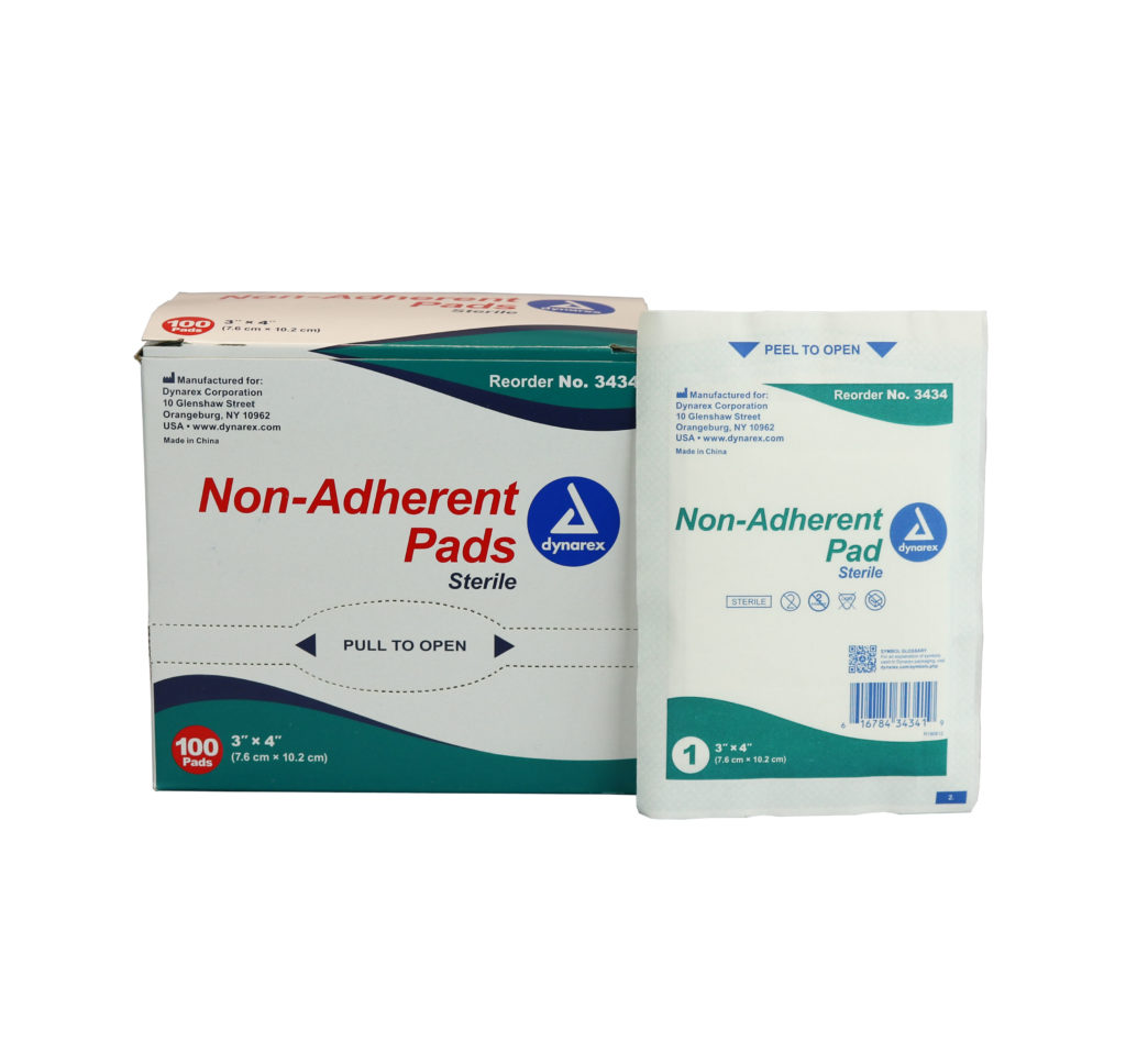 Dynarex Non-Adherent Pads 3" x 4" - 100/box