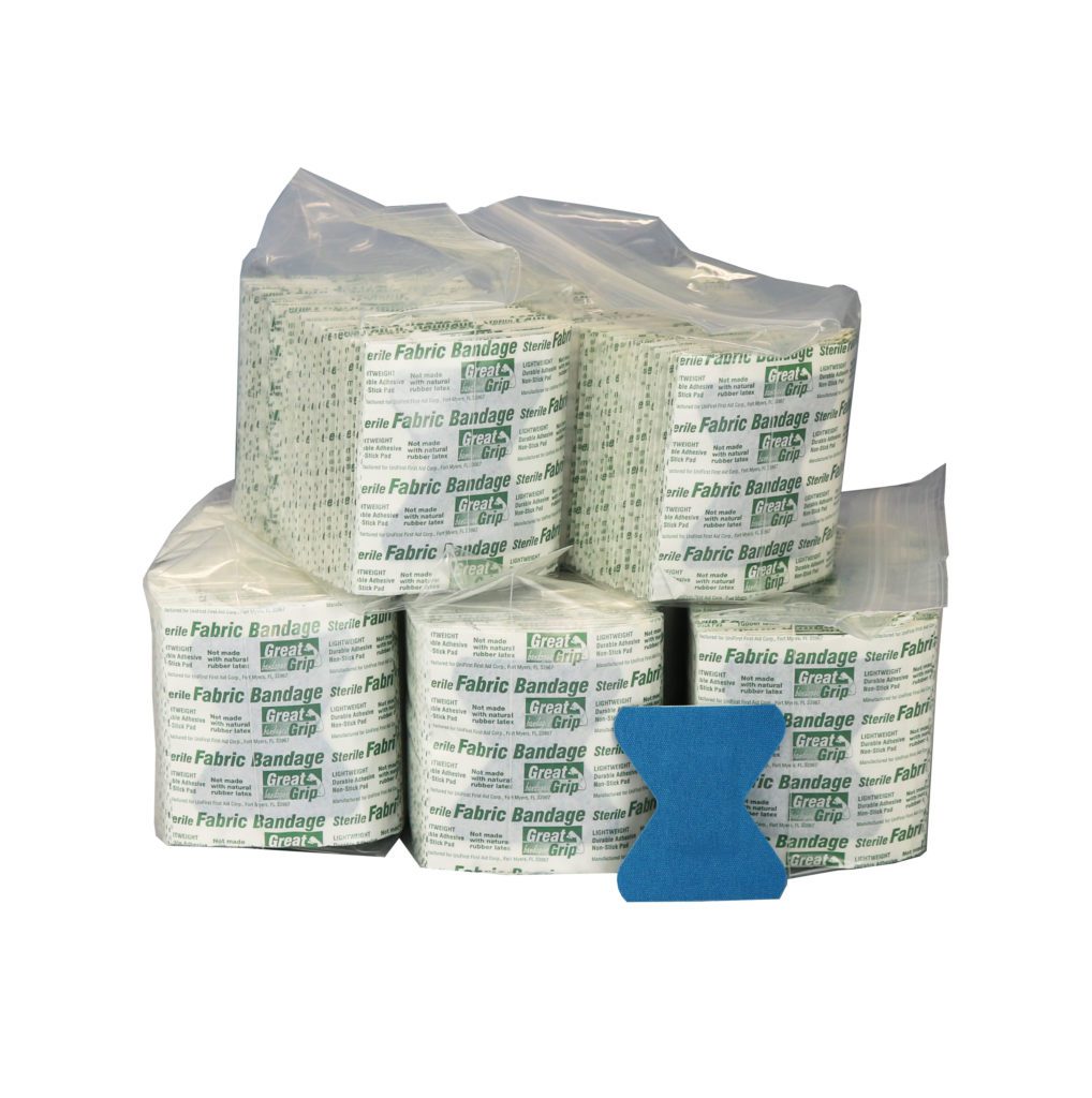 Blue Metal Detectable Fingertip Bandages Bulk Pack - 500/box