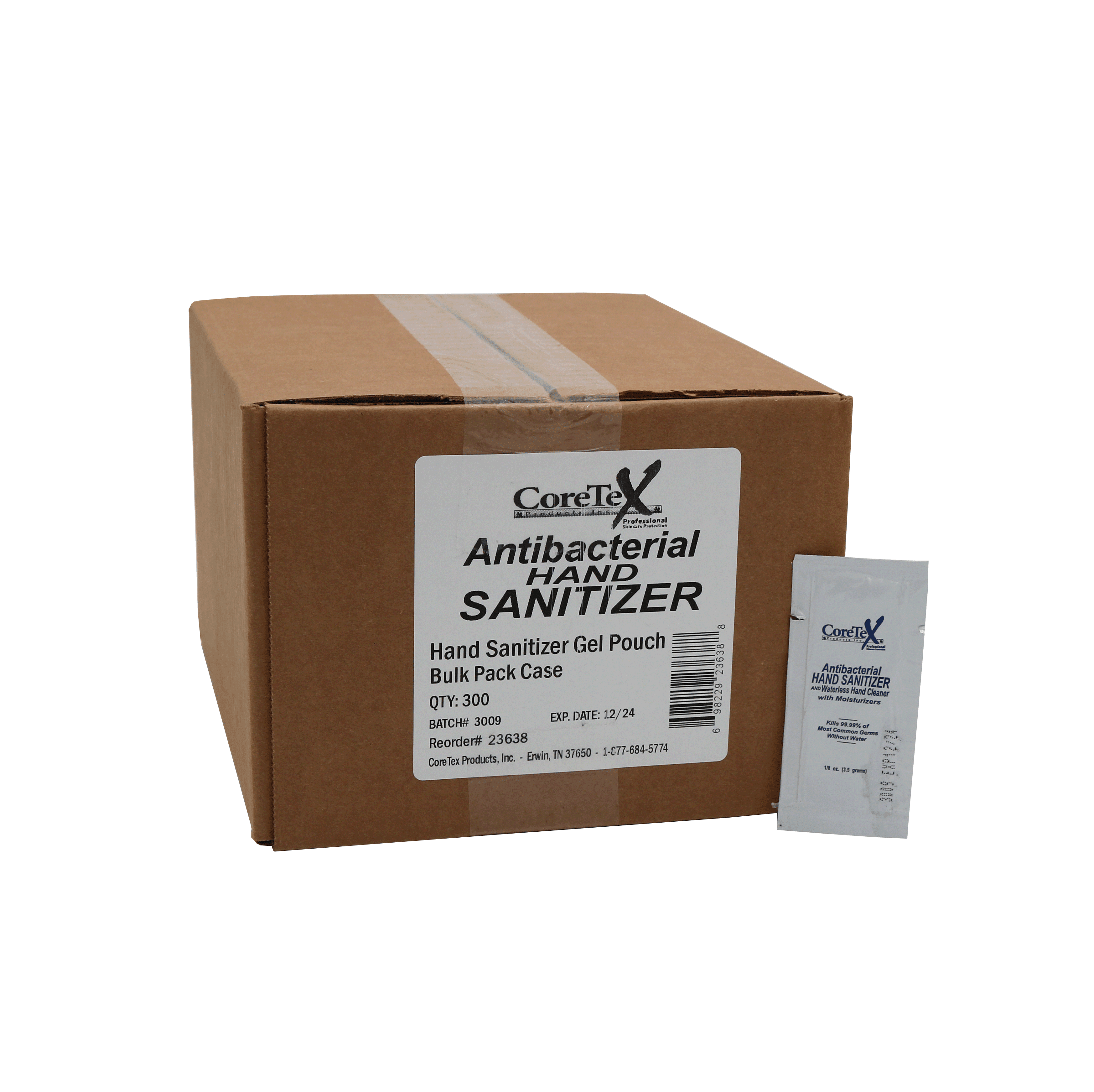CoreTex Antibacterial Hand Sanitizer 3.5 gram Packets - 300/box • First ...