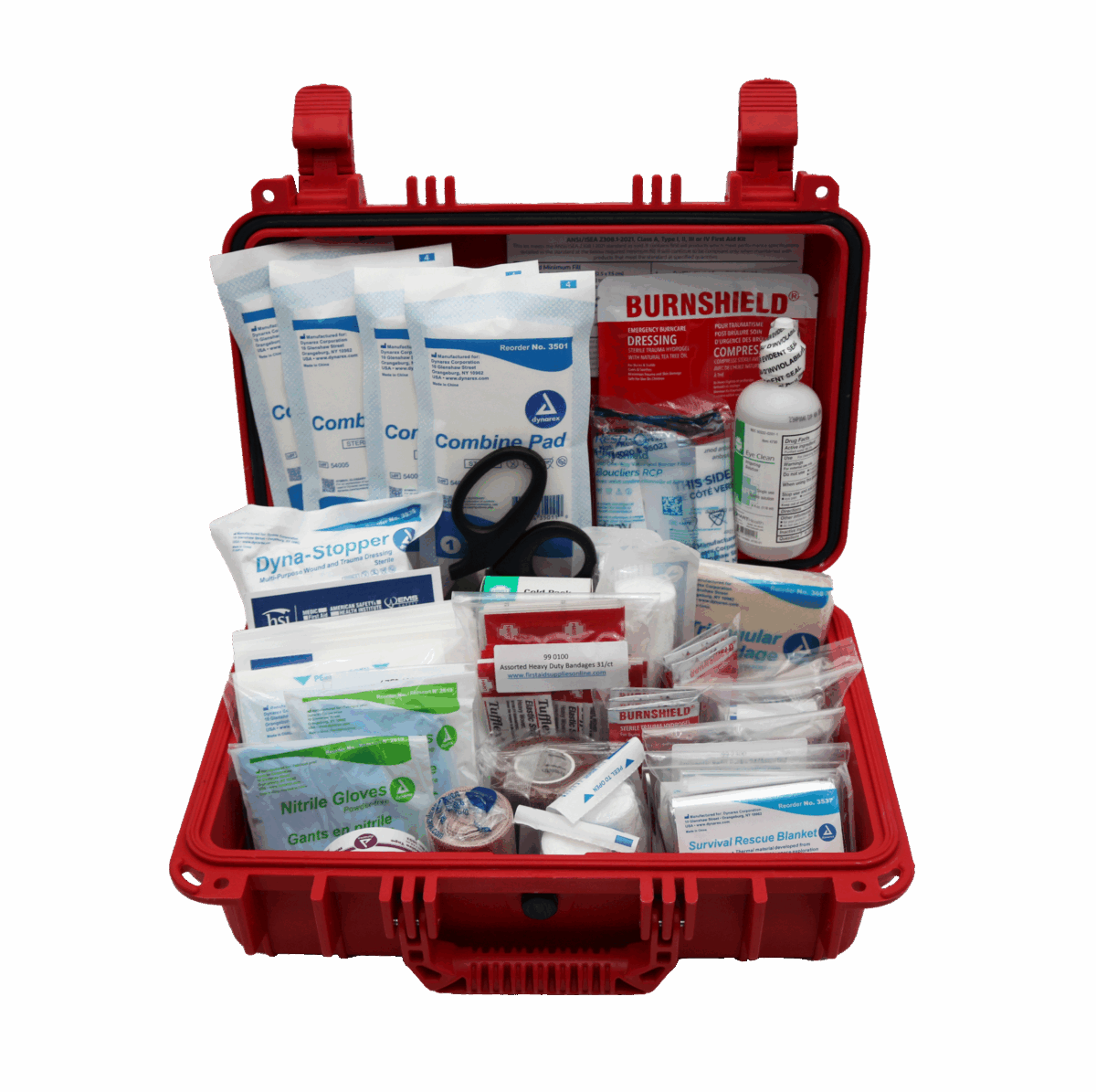 Medium red rugged Class A First Aid Kit