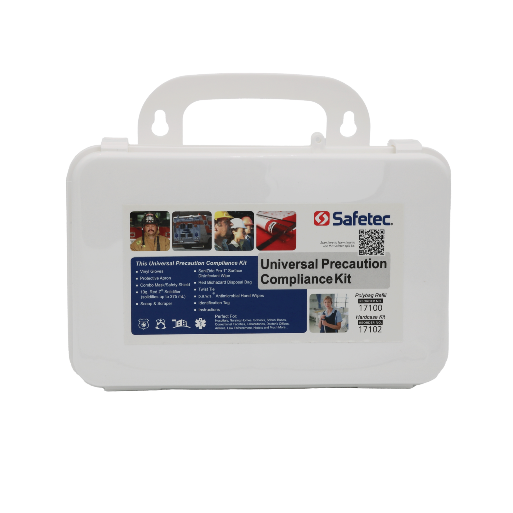 Universal Precautions Compliance Kit with PPE in plastic box