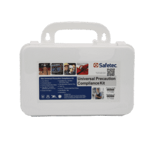 Universal Precautions Compliance Kit with PPE in plastic box