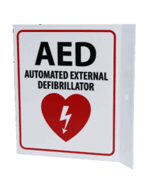 AED 3D wall mount sign side view