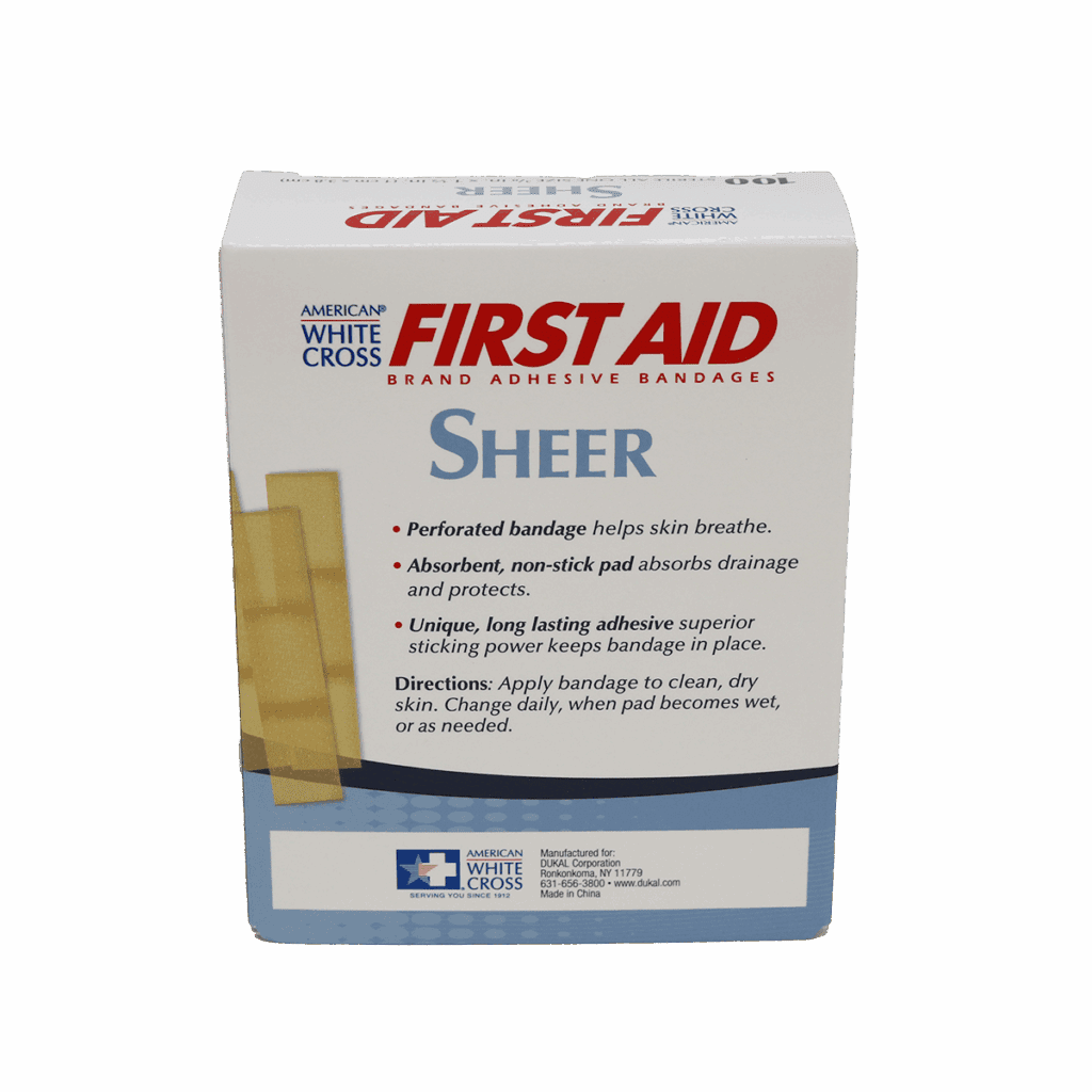 Small Sheer Strip Adhesive Bandages 3/8" X 1-1/2"