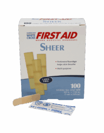 Small Sheer Strip Adhesive Bandages 3/8" X 1-1/2"