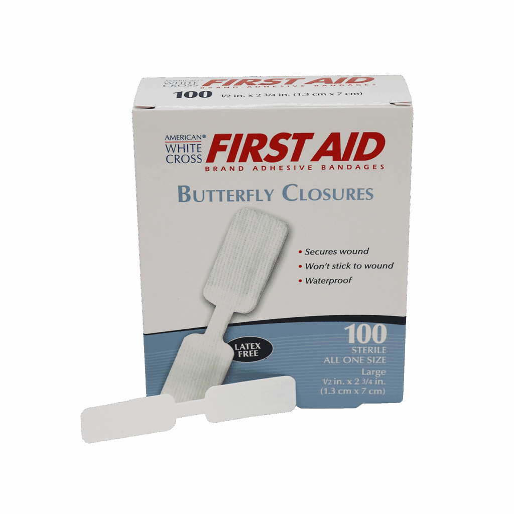 Butterfly Adhesive Wound Closures Size Large 1/2" X 2 3/4" - 100/box
