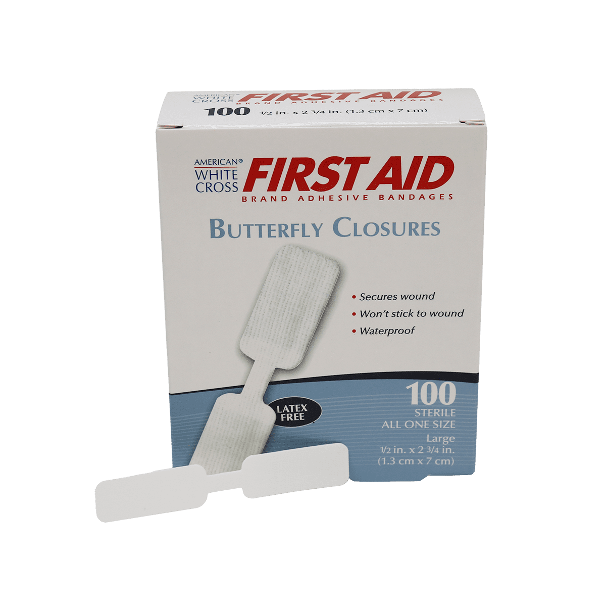 Butterfly Adhesive Wound Closures Size Large 1/2" X 2 3/4" - 100/box