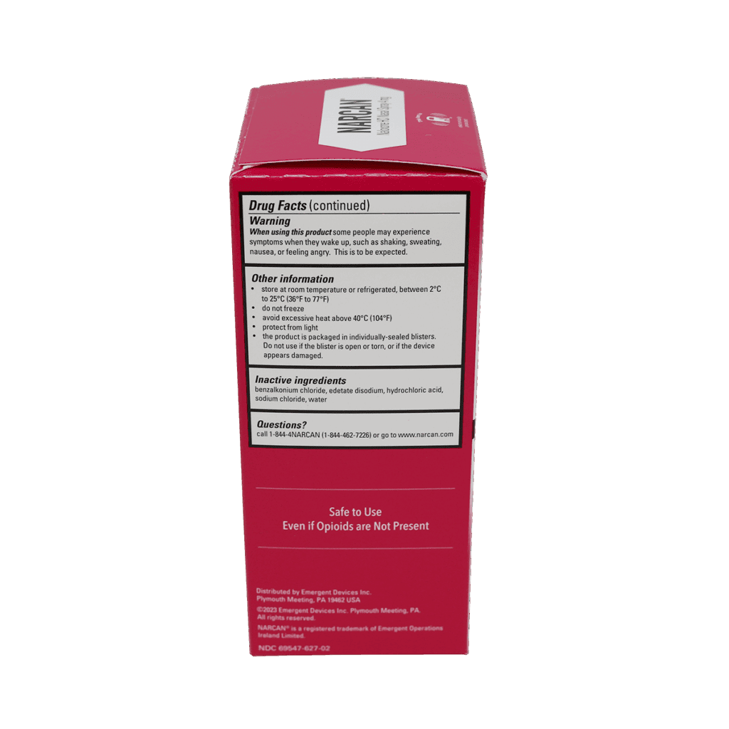 Narcan Naloxone HCI Nasal Spray 4mg - 2/box side