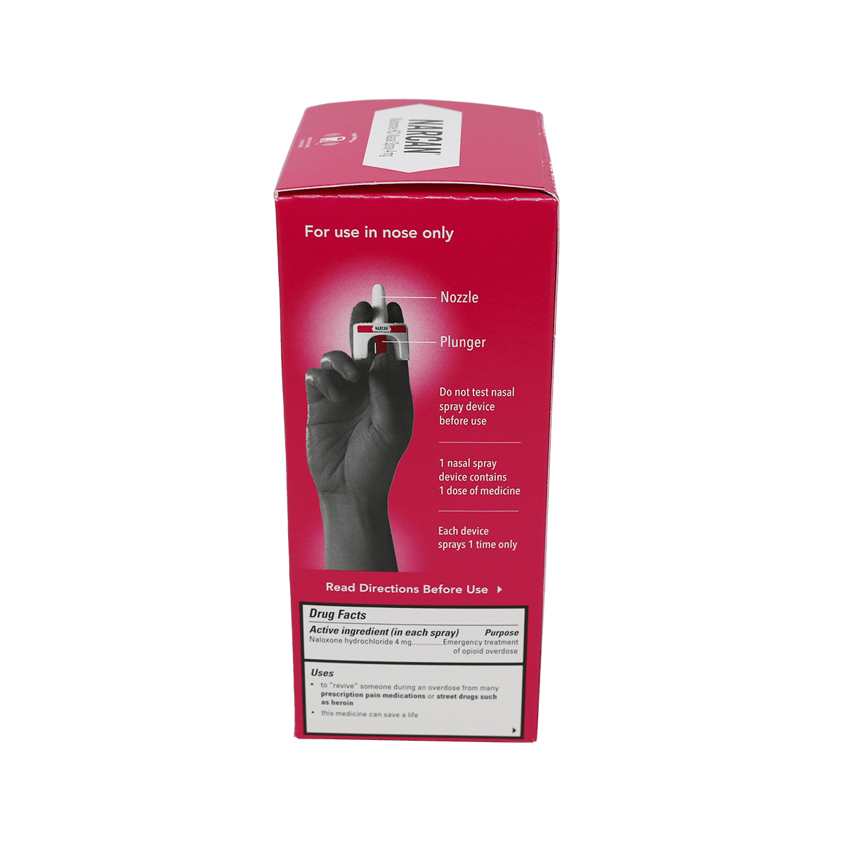 Narcan Naloxone HCI Nasal Spray 4mg - 2/box side