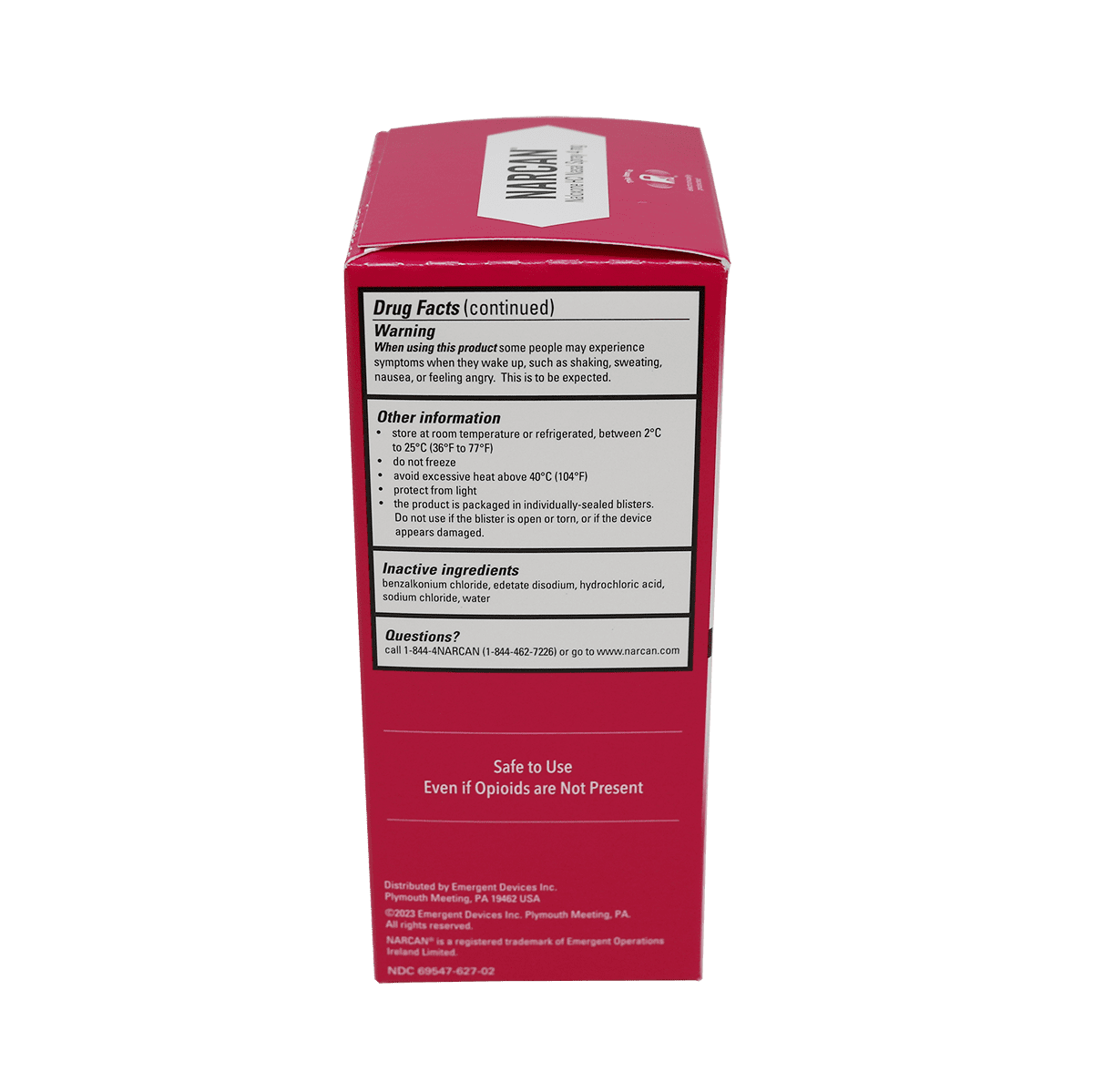 Narcan Naloxone HCI Nasal Spray 4mg - 2/box side