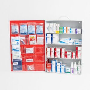 Large Industrial First Aid Cabinet 4 shelf - no tablets