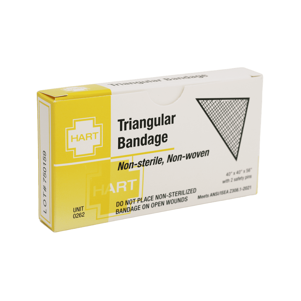 Triangular Bandage in unitized box.