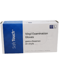 Vinyl Gloves Large 100 count dispenser box.
