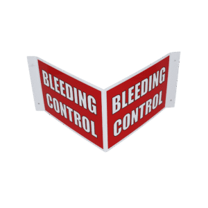 3-Way bleeding control sign - top view
